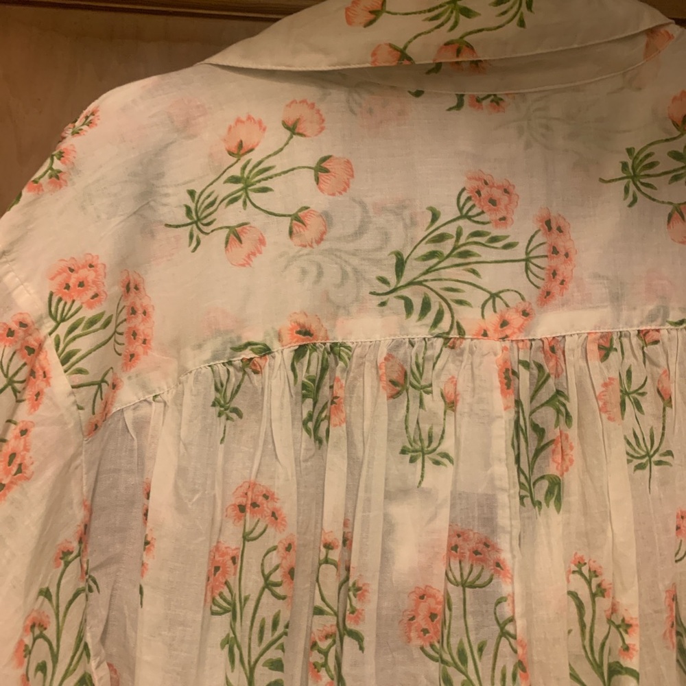 Urban Outfitters Oversized Bali Block Print Floral Shirt Dress Tunic Blouse